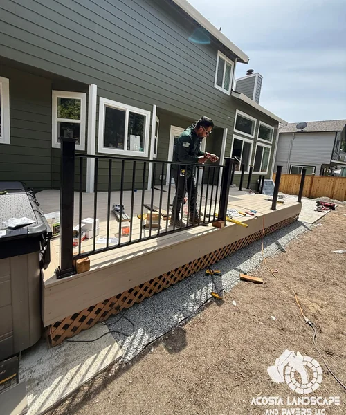 Multi - Tiered Deck, Stamped Patio & Sod Renovation in Bothell 